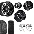 3 inch Bundle w/ 20x10 Black Milled Wheels - 33in Hercules RT1 Tires - 4wd