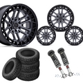2 inch Level Bundle w/ 20x9 Matte Black Gunmetal Wheels & 33in Nitto Ridge Grapplers - 4wd