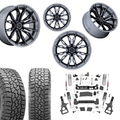6in Lift N3 Bundle w/ 22x10 Brushed Black Wheels & 35in Falken AT4 Tires - 4wd