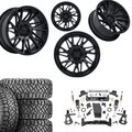 7 inch Lift M1 Bundle w/ 22x10 Black Wheels - 35in Nitto Ridge Grapplers - 4wd