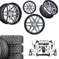 7 inch Lift M1 Bundle w/ 22x10 Black Chrome Wheels - 35in Nitto Ridge Grapplers - 4wd