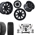 7 inch Lift M1 Bundle w/ 22x10 Matte Black Wheels - 35in Hercules RT1 Tires - 4wd