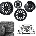7 inch Lift M1 Bundle w/ 22x10 Black Out Wheels - 35in Nitto Ridge Grapplers - 4wd