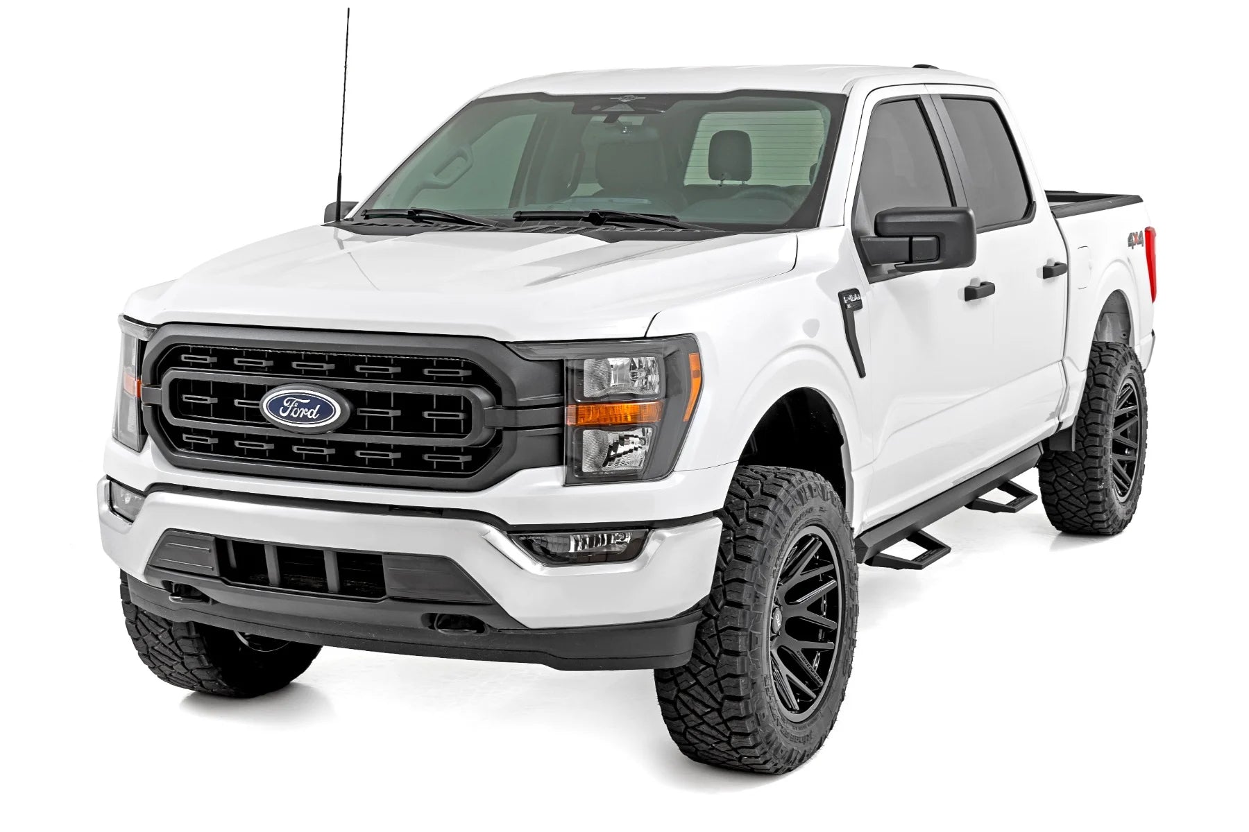 Rough Country SRL2 Adj Aluminum Step Crew Cab | Ford F-150/Lightning/F-250/F-350/Raptor (15-25)