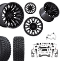 6 inch N3 Bundle w/ 22x12 Black Out Wheels - 35in Hercules TT1s - Upper Control Arms -4wd