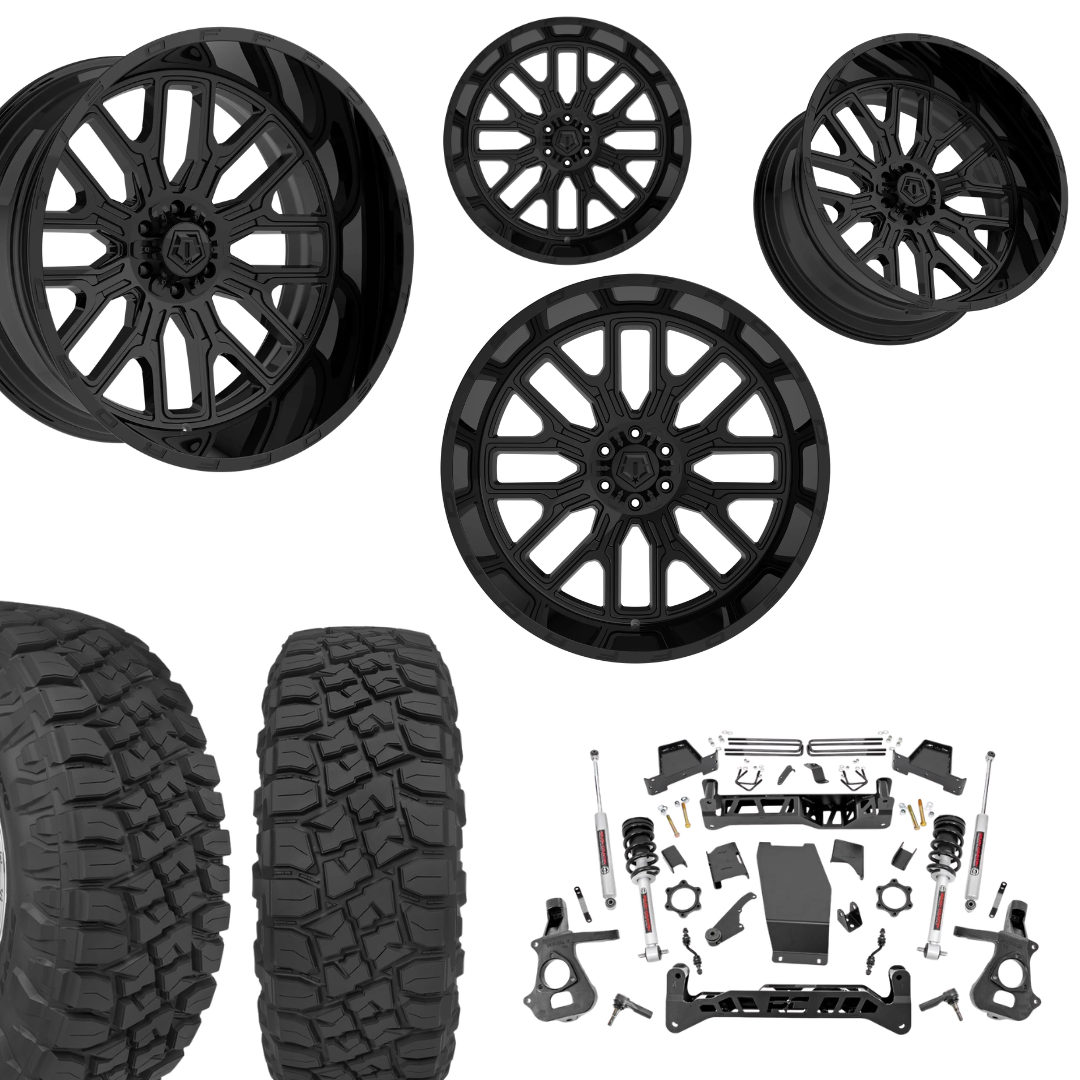 7 inch Lift N3 Bundle w/ 22x12 Gloss Black Wheels - 35in Toyo R/T Tires - 4wd