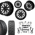 6in Lift M1 Bundle w/ 22x12 Black Milled Wheels & 35in Nitto Recon Grapplers - 4wd