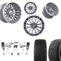 3 inch Lift M1 Bundle w/ 22x10 Silver Machined Wheels & 33in Hercules RT1 - 2wd/4wd