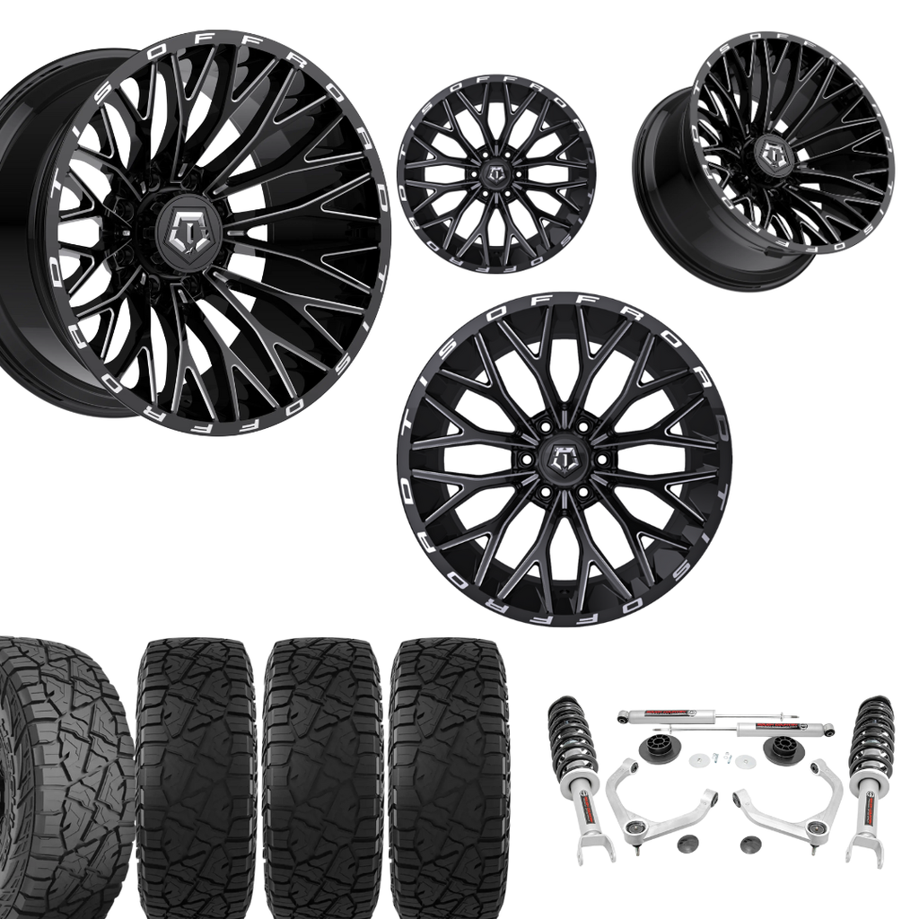 3.5 Inch Lift N3 Bundle w/ 22x10 Black Milled Wheels & 33in Hercules RT1 - 2wd/4wd
