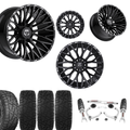 3.5 Inch Lift N3 Bundle w/ 22x10 Black Milled Wheels & 33in Hercules RT1 - 2wd/4wd