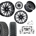 6 inch N3 Bundle w/ 22x10 Black Milled Wheels - 35in Toyo MTs - Upper Control Arms -4wd