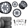 3 inch M1 Bundle w/ 20x10 Black Chrome Wheels & 33in Nitto Ridge Grapplers - 4wd