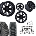 6 inch N3 Bundle w/ 22x10 Black Out Wheels - 35in Toyo MTs - Upper Control Arms -4wd