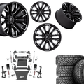 6 inch Bundle w/ 20x10 Black Chrome Wheels & 35in Nitto Recon Grapplers - 4wd - 4.3 5.3 6.2 Engine