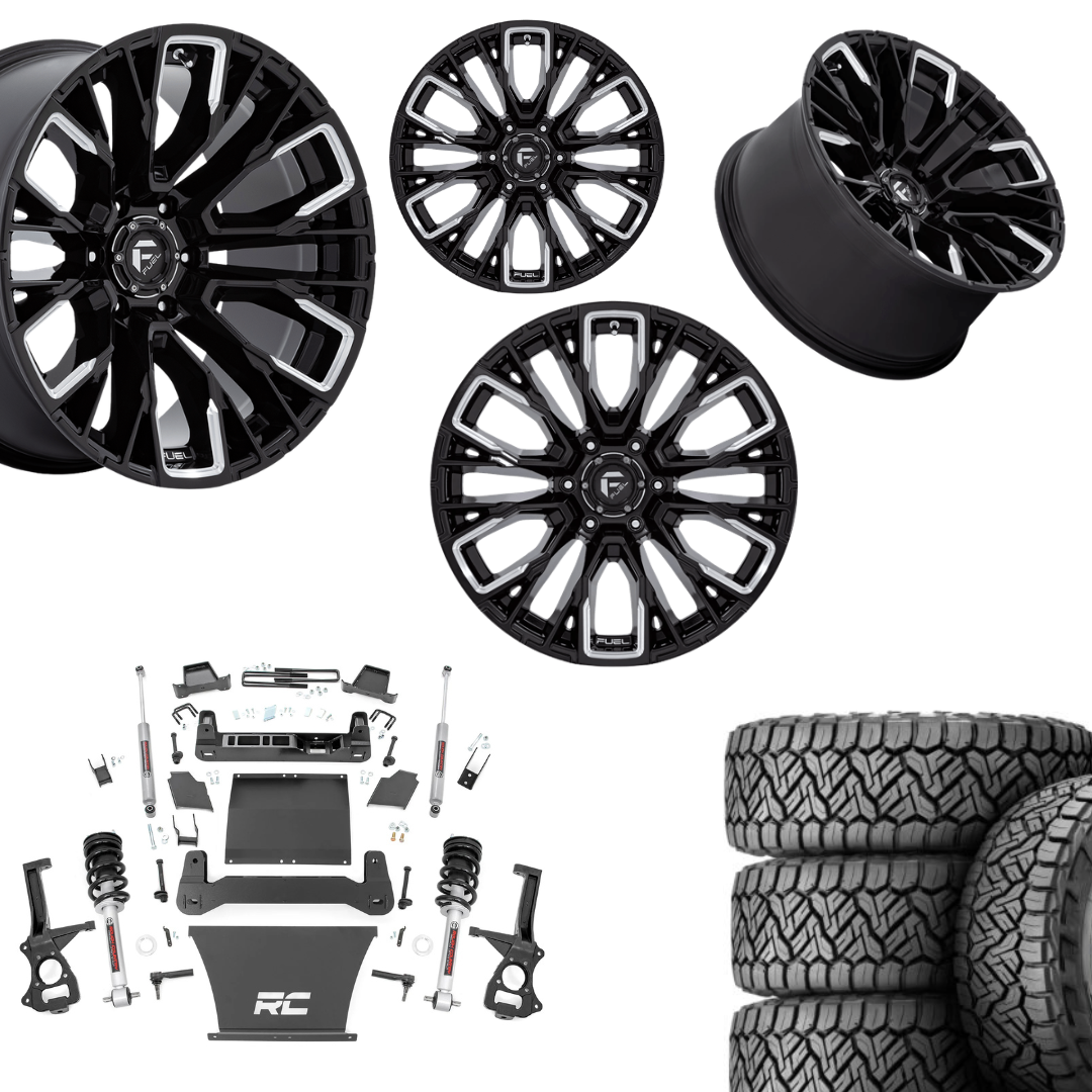 6 inch Bundle w/ 20x10 Black Chrome Wheels & 35in Nitto Recon Grapplers - 4wd - 4.3 5.3 6.2 Engine