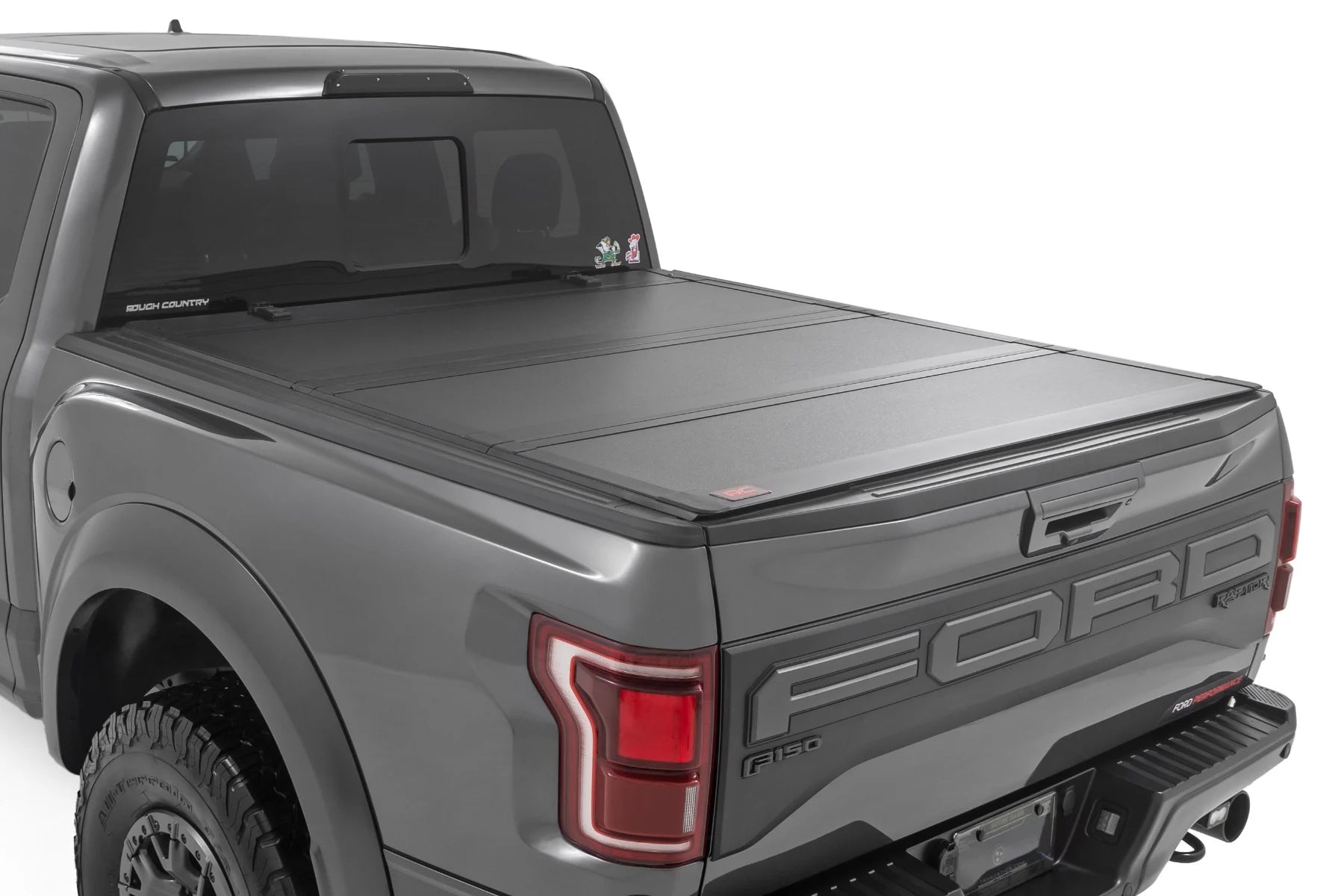 Rough Country Hard Tri-Fold Flip Up Bed Cover 5'7" Bed | Ford F-150 (21-25)/F-150 Lightning (22-25)