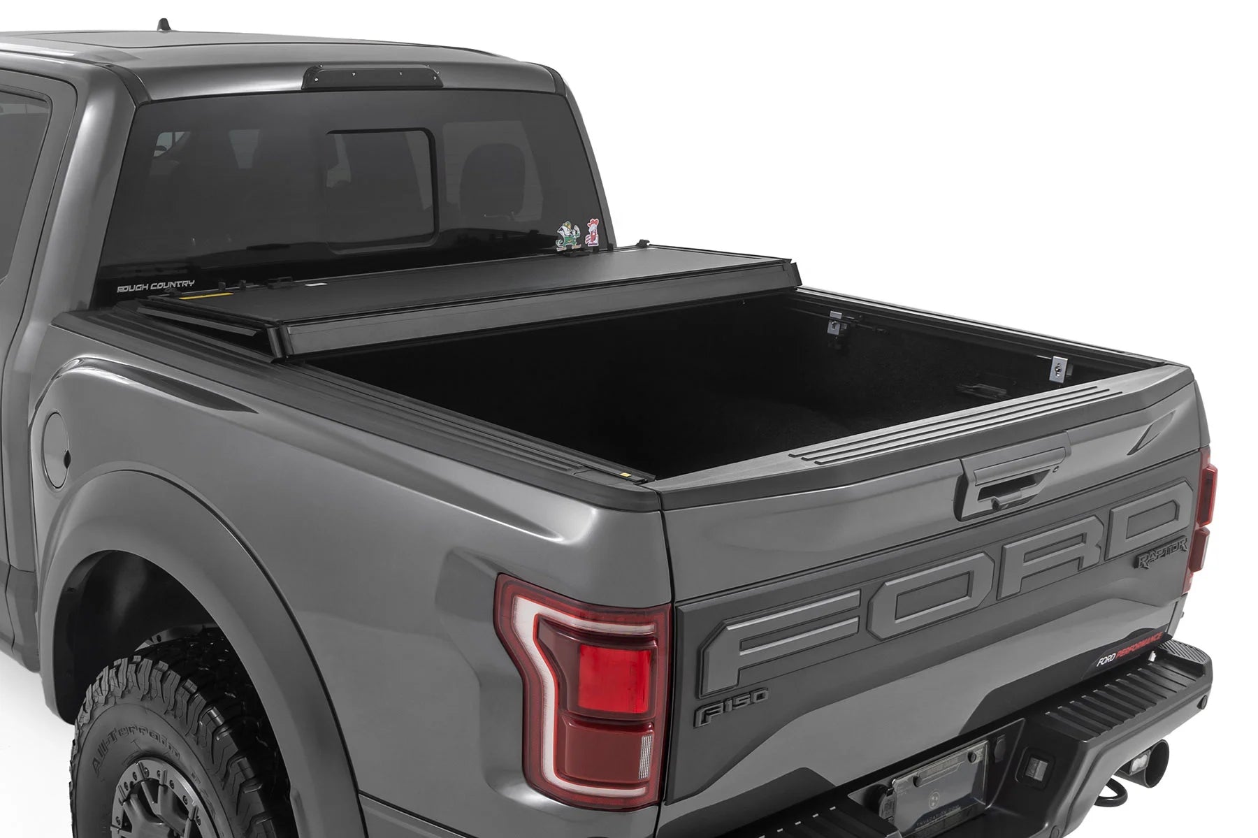 Rough Country Hard Tri-Fold Flip Up Bed Cover 5'7" Bed | Ford F-150 (21-25)/F-150 Lightning (22-25)