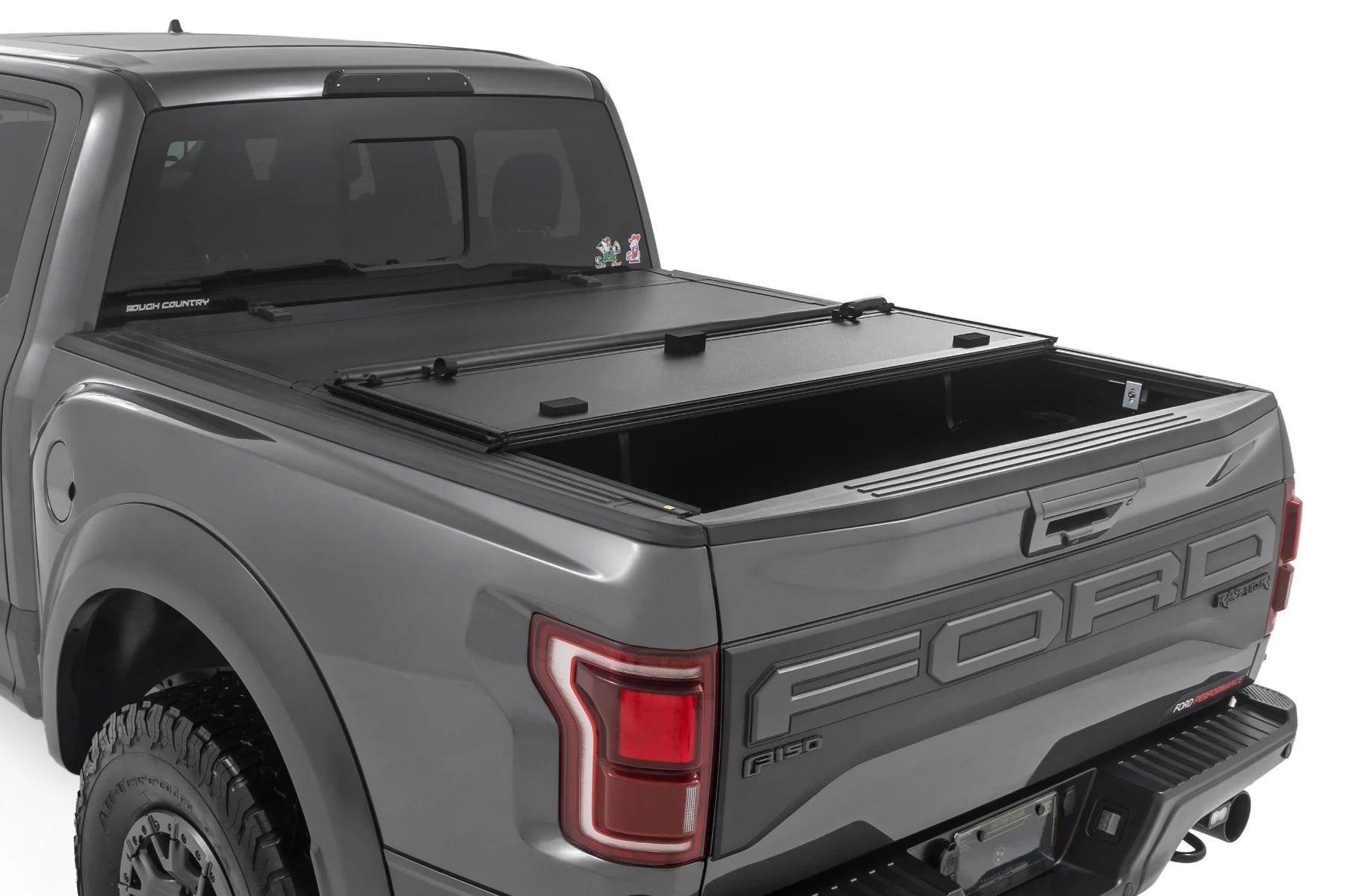 Rough Country Hard Tri-Fold Flip Up Bed Cover 5'7" Bed | Ford F-150 (21-25)/F-150 Lightning (22-25)