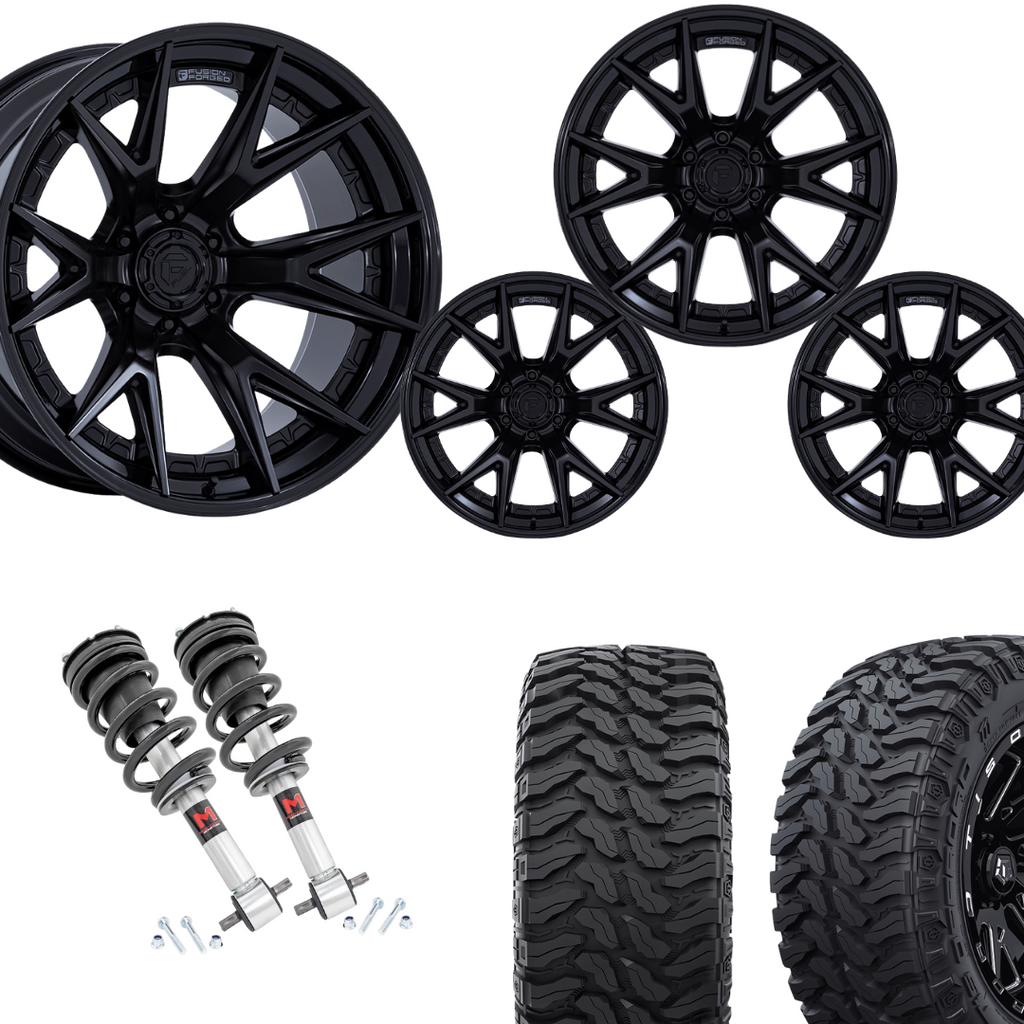 2 inch Level Bundle w/ 22x10 Black Wheels and 33in TIS TT1 Mud Tires 2wd/4wd