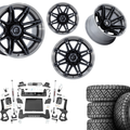 6 inch Bundle w/ 20x10 Brushed Black Wheels and 35in Nitto Recon Grapplers - 4wd -  2.7 & 3.0 Engine
