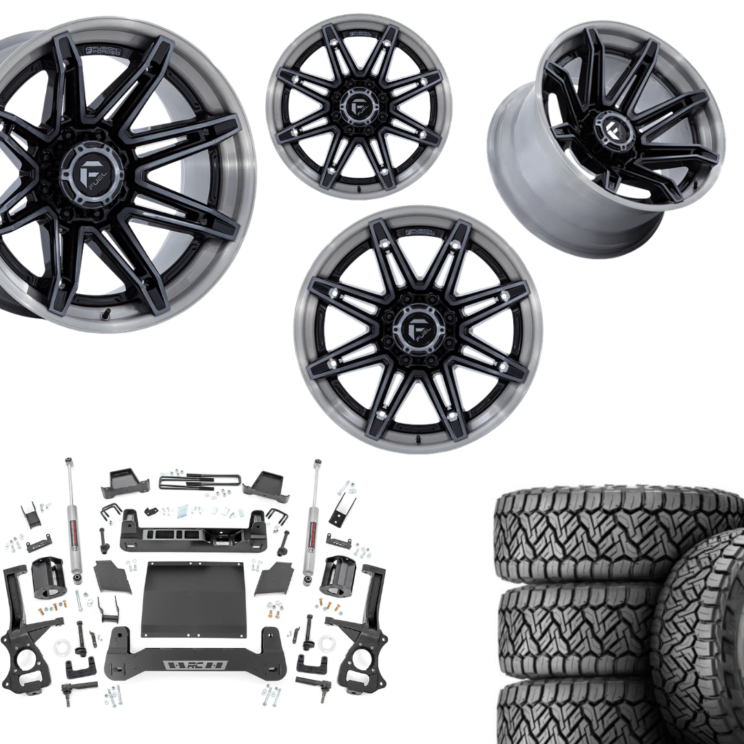 6 inch Bundle w/ 20x10 Brushed Black Wheels and 35in Nitto Recon Grapplers - 4wd -  2.7 & 3.0 Engine
