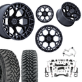 6 inch N3 Bundle w/ 22x12 Black Tinted Wheels - 35in Toyo MTs - Upper Control Arms -4wd