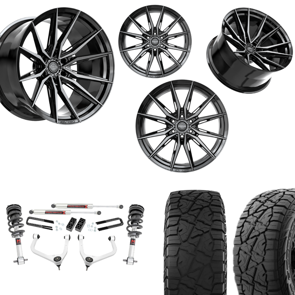 3 inch Lift M1 Bundle w/ 20x10 Gloss Black Tinted Wheels & 33in Hercules RT1 - 2wd/4wd