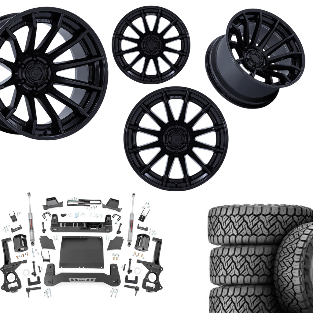 6 inch Bundle w/ 20x10 Black Out Wheels and 35in Nitto Recon Grapplers - 4wd -  2.7 & 3.0 Engine