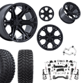 6 inch N3 Bundle w/ 22x10 Black Out Wheels - 35in Hercules TT1s - Upper Control Arms -4wd