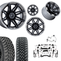6 inch N3 Bundle w/ 22x12 Brushed Black Wheels - 35in Toyo MTs - Upper Control Arms -4wd