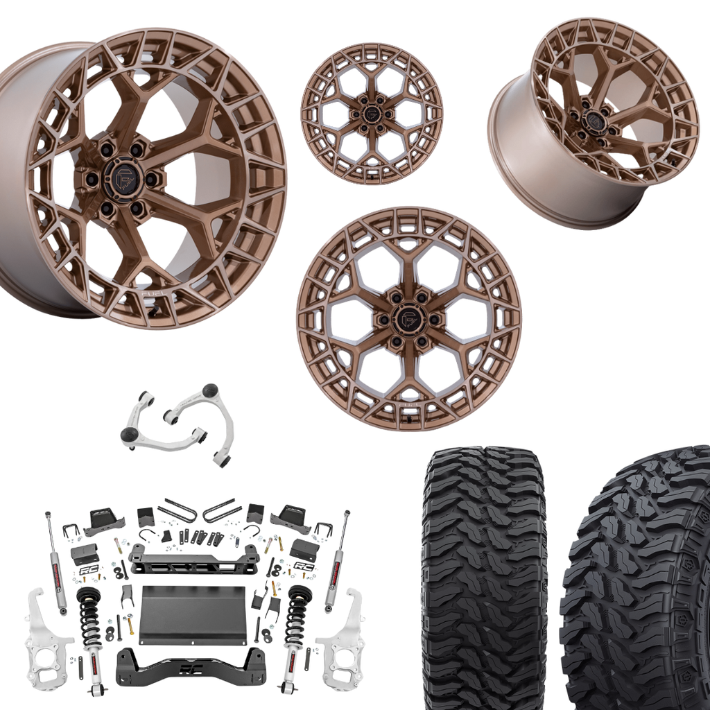 6 inch Lift N3 Bundle w/ 22x10 Bronze Wheels- 35in Hercules TT1 Tires - 4wd
