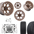 6 inch Lift N3 Bundle w/ 22x10 Bronze Wheels- 35in Hercules TT1 Tires - 4wd