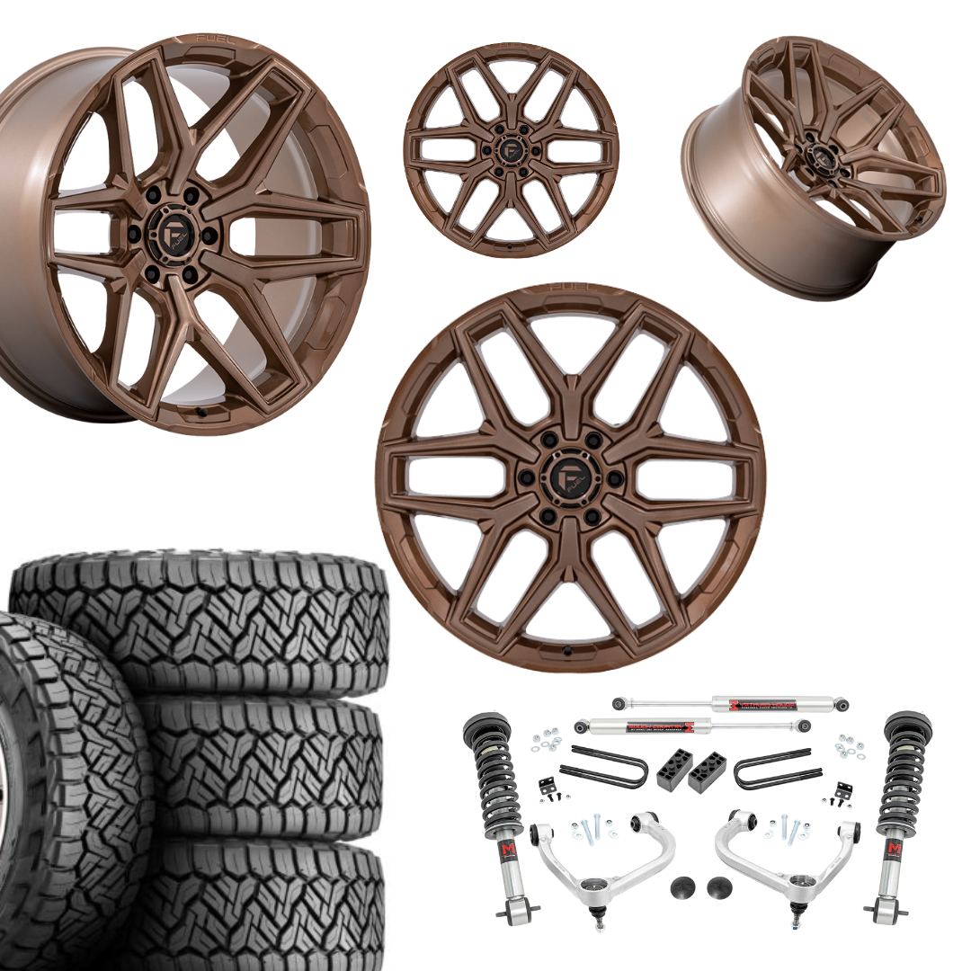 3 inch M1 Bundle w/ 22x10 Bronze Wheels - 33in Nitto Recon Grapplers - 4wd