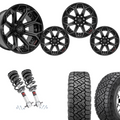 2 inch Level Bundle w/ 20x10 Black Tinted Brushed Wheels and 33in Nitto Recon Tires - 2wd/4wd