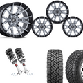 2 inch Level Bundle w/ 20x10 Black Chrome Wheels & 33in Nitto Recon Tires - 2wd/4wd