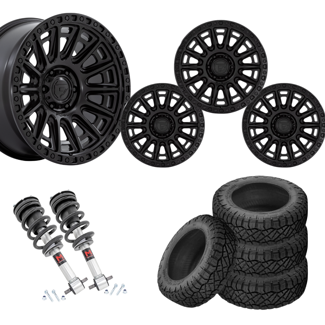 2 inch Level Bundle w/ 20x9 Black Wheels & 33in Nitto Ridge Grapplers- 2wd/4wd