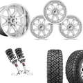 2 inch Level Bundle w/ 20x10 Chrome Wheels & 33in Nitto Recon Tires - 2wd/4wd
