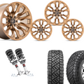 2 inch Level Bundle w/ 20x10 Bronze Wheels & 33in Nitto Recon Tires - 2wd/4wd