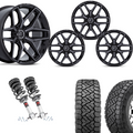 2 inch Level Bundle w/ 20x10 Black Tinted Wheels & 33in Nitto Recon Tires - 2wd/4wd