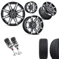 2 inch Level Bundle w/ 20x10 Black & Chrome Wheels and 33in TIS TT1 Mud Tires 2wd/4wd