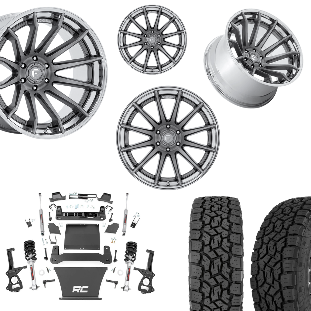 6 inch Bundle w/ 22x12 Platinum Chrome Wheels & 35in Toyo AT3 Tires- 4wd - 4.3 5.3 6.2 Engine