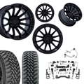 6 inch N3 Bundle w/ 22x12 Black Wheels - 35in Toyo MTs - Upper Control Arms -4wd