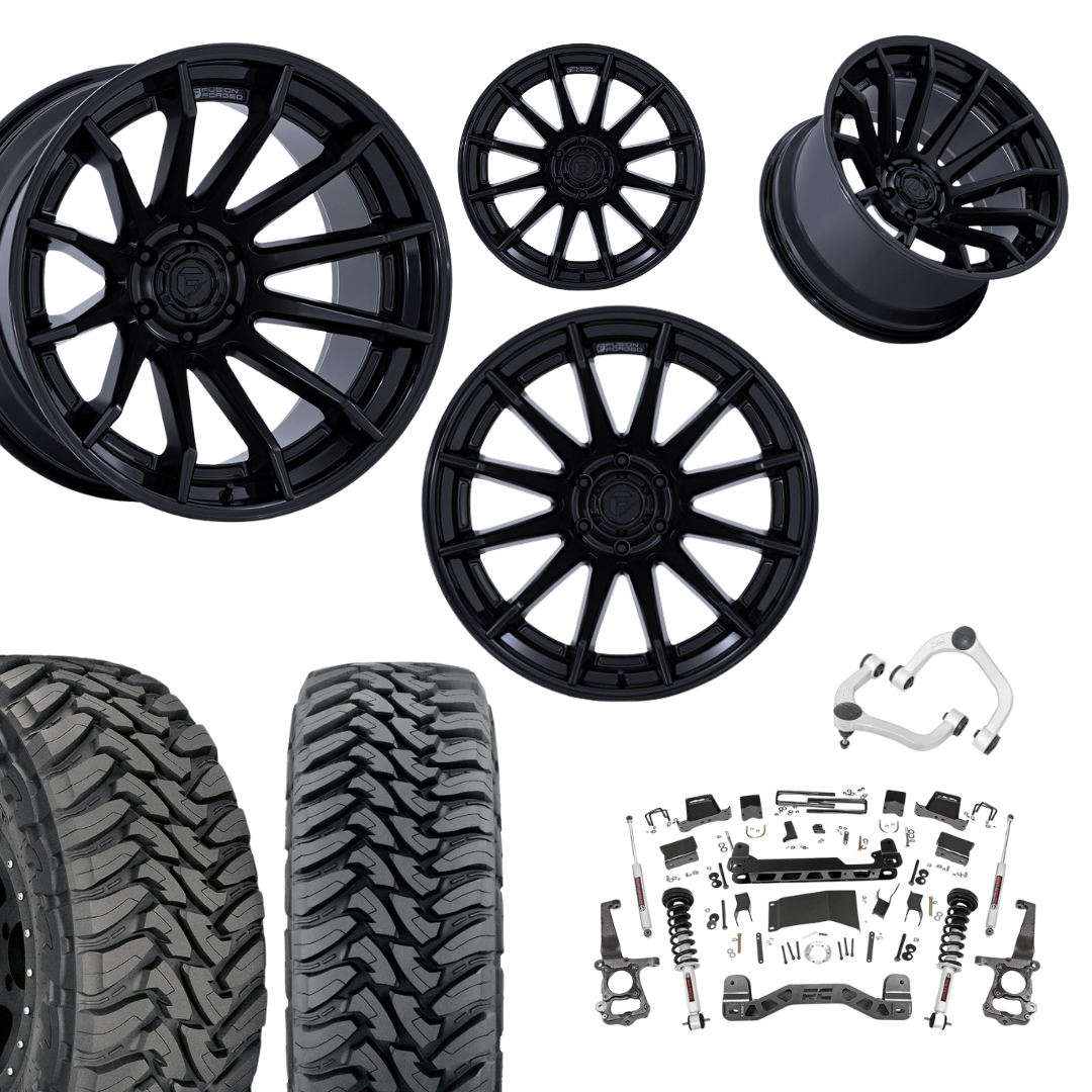 6 inch N3 Bundle w/ 22x12 Black Wheels - 35in Toyo MTs - Upper Control Arms -4wd