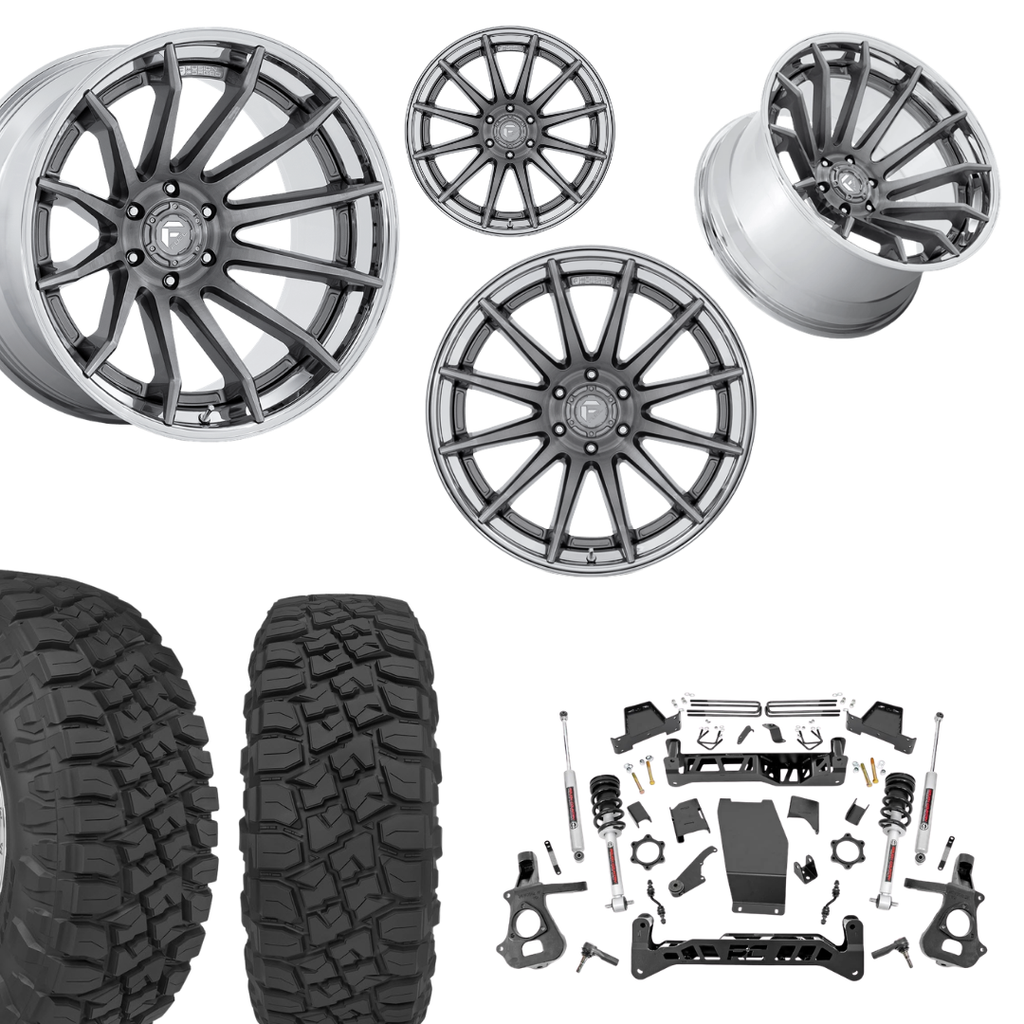 7 inch Lift N3 Bundle w/ 22x12 Platinum Chrome Wheels - 35in Toyo R/T Tires - 4wd