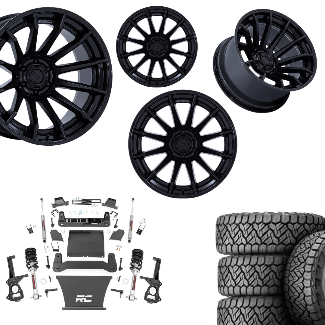 6 inch Bundle w/ 20x10 Black Wheels & 35in Nitto Recon Grapplers - 4wd - 4.3 5.3 6.2 Engine