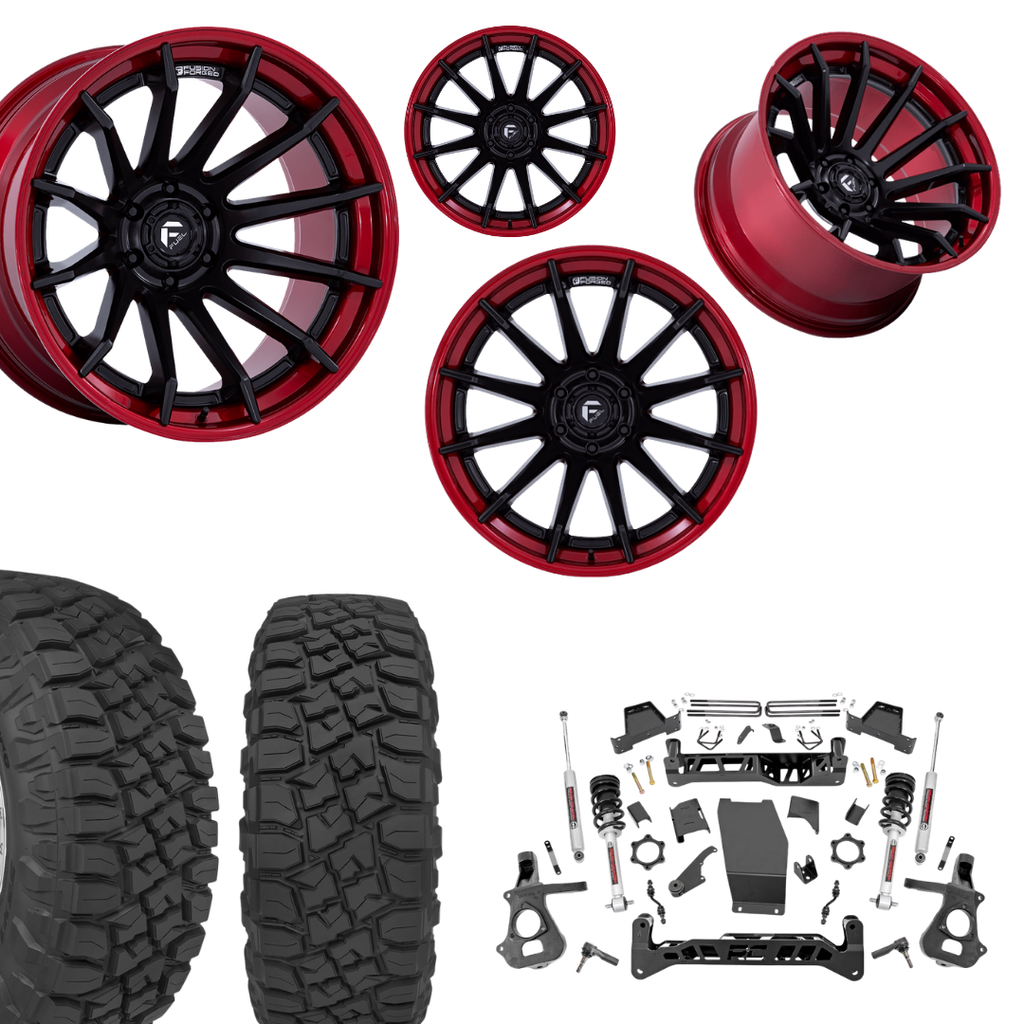 7 inch Lift N3 Bundle w/ 22x12 Black Red Wheels - 35in Toyo R/T Tires - 4wd