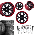 3 inch M1 Bundle w/ 22x10 Black Red Wheels - 33in Nitto Recon Grapplers - 4wd