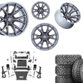 6 inch Bundle w/ 22x12 Platinum Chrome Wheels & 35in Nitto Ridge Grapplers - 4wd - 4.3 5.3 6.2 Engine