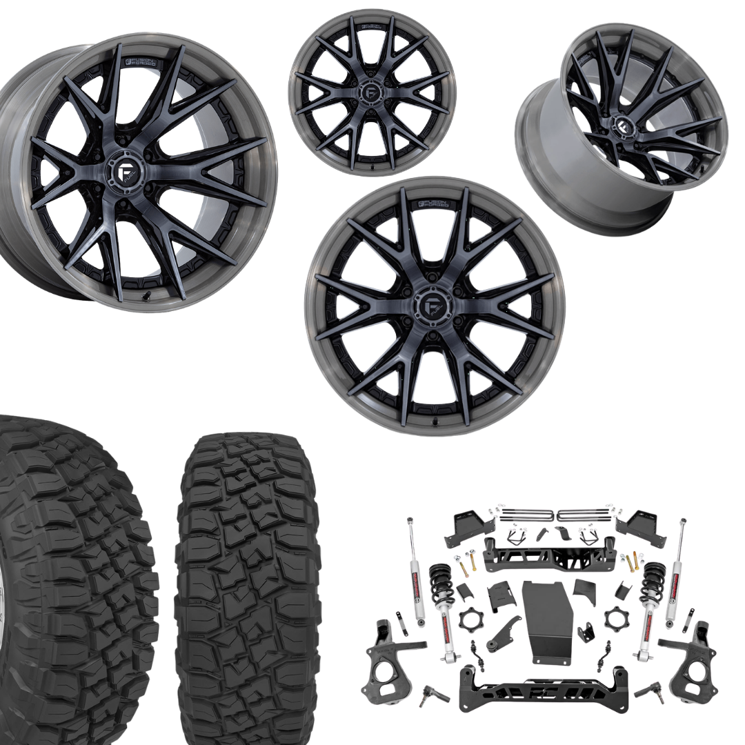 7 inch Lift N3 Bundle w/ 22x12 Brushed Black Wheels - 35in Toyo R/T Tires - 4wd