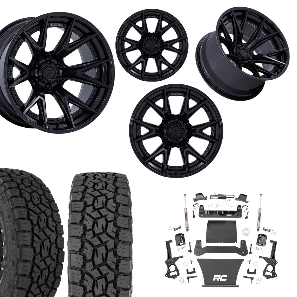 6 inch Bundle w/ 22x12 Blacked Out Wheels and 35in Toyo AT3 Tires - 2wd